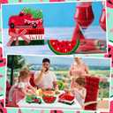 Yalikop 5 Pcs Watermelon Table Decor Summer Tiered Tray Decor Watermelon Tabletop Centerpiece Red Green Wooden Truck Sign Hello Sweet Summer Book Stack with Twine for Home Kitchen Shelf Office Mantel