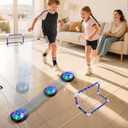 2 x Air Powered Soccer Ball for Indoor & Outdoor Play Springy Rebound Rope with Mini Goals, Fun for Kids & Families