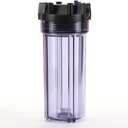 Hydronix HF5-10CLBK34PR Water Filter Housing 10" RO, Whole House, Hydroponics - 3/4" Ports, Clear Body w/PR