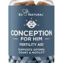 Eu Natural Conception for Him - Male Fertility Supplements with Ashwagandha, Folate & Zinc - Sperm Count, Motility & Strength Support - Fertility Support for Men, 60 Vegetarian Capsules, BBD 03/2028
