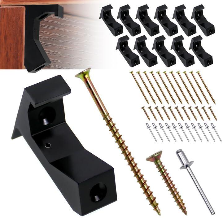 CNQLIS Squeaky Wood Relief Floor Repair Kit Can be Safely Used on Any 5/8 inch or Thicker subfloor,Eliminating Squeaky Floor Sounds,with Holes(Black,12 Pcs)
