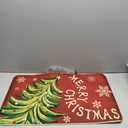 Artoid Mode Xmas Tree Merry Christmas Doormat, Snowflake Winter Home Decor Low-Profile Switch Rug Door Mat Floor Mat for Indoor Outdoor 17x29 Inch (Red)