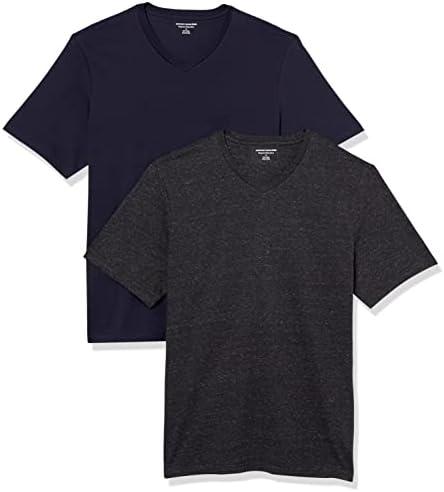 Amazon Essentials Men's Short-Sleeve V-Neck T-Shirts, Pack of 2. Size:S