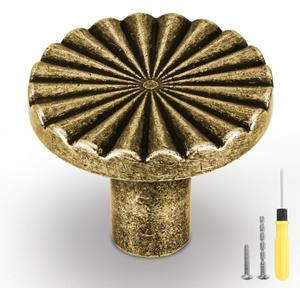 15 Pack Antique Brass Cabinet Knobs & Drawer Pulls, Vintage Zinc Alloy Hardware for Kitchen Closet Wardrobe Dresser - Easy Installation