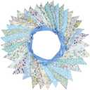 10M/32Ft Triangle Bunting Banner, 36 Pcs Cotton Fabric Flags Pennant Garlands for Birthday Party, Wedding, Baby Shower, Outdoor and Home Decorations (Blue)