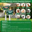 Upgraded Solar Animal Repellent Ultrasonic Outdoor Cat Deterrent Deer Repellent Devices,Waterproof Dog Repeller with Motion Sensor,Flashing Lights,Scare Squirrels Rabbits Raccoons Skunks Garden,2 Pack