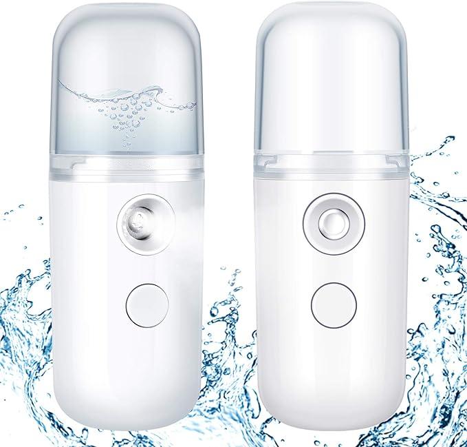 Pack of 2 - 1oz Facial Portable Nano Mist Sprayer for Disinfecting & Face Hydration - WHITE