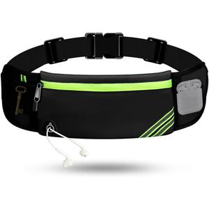 USHAKE Running Belt with Bounce-Free Pouch for iPhone and Samsung Galaxy - Ideal for Running, Walking, Cycling, and Gym Workouts (Black-1)