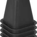 Simplify 6 Inch Bed Riser | Pack of 4 | Bed & Furniture Lifter Wheel Grooves | Under-Bed Storage | Bedroom & Dorm | Black