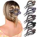 French Concord Flat Hair Clips - 6PCS Curved Hair Claw No Slip Hair Clips Volume Strong Hold Clip Hair Claw for Women Girls (5PCS Spark Curved(Medium,4"))