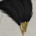 uxcell 6 Pcs Faux Pampas Grass 42.5cm/16.5" Dried Pampas Grass Decor 9 Branches, Black