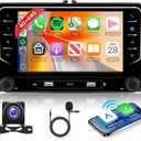 [4G+64G]8 core Car Radio for VW T5 Golf MK4 Bora Polo MK5 Passat B5 Jetta Peugeot 307 Ford Flex with Wireless Carplay Android Auto, Hodozzy 7 inch Car Stereo with GPS Wifi bluetooth FM DSP SWC Canbus
