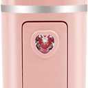 Portable Nano Facial Mister Mini Facial Steamer Atomization Eyelash Extensions with Mirror & 20ml Visual Water Tank (Pink)