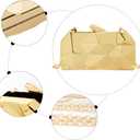 Reberomantic Women Lattice Pattern Metal Handbag Chain Geometric Evening Clutch Purse