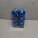 Christmas Baubles Xmas Ball Ornaments with Strings, 80mm/3.1" Blue Shatterproof Plastic Hanging Decorations, Christmas Tree Pendants for Home Party Wedding Holiday