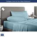 Cottingon 5 PC Split King Sheets Fits 16" Deep, Egyptian Cotton, Light Blue