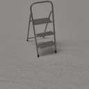 JTLB 1/12 Miniature Step Ladder Metal Delicate Texture Mini 3 Step Ladder for Dollhouse Furniture Accessories (Silver)