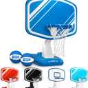 GoSports Splash Hoop PRO - Choose Your Color - Swimming Pool Basketball Game, Includes Poolside Water Basketball Hoop, 2 Balls and Pump (Blue)