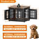 Snuowu 26" Heavy-Duty Dog Crate Furniture for Small/Medium Dogs, Rustic Wooden Dog Cage Kennel Indoor Furniture, Decorative Pet House End Table, Black & Wood