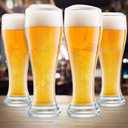 DU VINO USA Made Nucleated Pilsner Glasses- Etched Beer Glass for Better Head Retention, Aroma and Flavor - 16 oz Craft Beer Glasses for Beer Drinking Bliss - 4 Pack