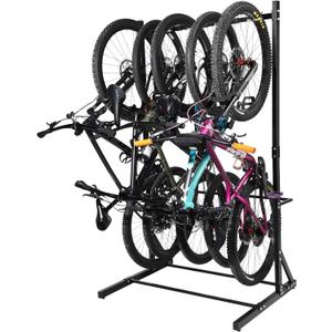 Yes4All Freestanding Bike Storage Rack, 300 Lbs 5 Levels Sturdy Steel Vertical Bike Rack, Bike Racks for Home and Garage Organizer, Indoor/Outdoor Bike Storage Rack