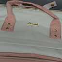 LOVEVOOK Laptop Backpack for Women, 15.6 Inch Work Business Backpacks Purse With Large Capacity, Waterproof Nurse Bag College Bookbag for School, Waterproof Casual Daypack for Travel (White-pink)