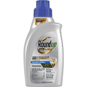 Roundup Dual Action Weed & Grass Killer Plus 4 Month Preventer Concentrate, 32 fl. oz.