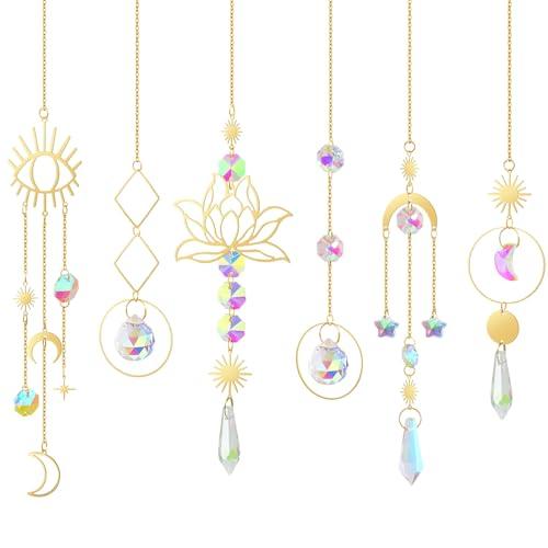 ilclviz Suncatcher Crystal Hanging Sun Catcher Prism with Chain Pendant Ornament Crystal Balls for Window