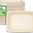 Homestockplus 30 oz Rectangle Paper Bowls 50 Pack Compostable Disposable Bowls for Party, Heavy Duty Large Disposable Serving Bowls for Tacos, Salads, Burrito, Pasta, Snacks, and Baked Potatos