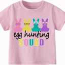 Girls Easter Shirts Kids Cotton Graphic Tees Casual T-Shirts (5-6 Years, 01 Bunny)