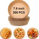 300 PCS 7.9 Inch Round Air Fryer Baking Paper Liners, Non-Stick Parchment Paper Liners for 5-8QT Airfryer Microwave Oven Frying Pan