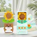 3 x Birthday Gifts for Mom, Handmade Positive Crochet Sunflower for Home Office Desk Decor, Thank You Gifts for Women Teacher Friend Daughter Nurse Coworker,Emotional Support Plant with Positive Card (I`m So Blessed to Have You)