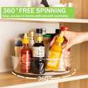 4 Pack Lazy Susan Organizer with Non-Skid Liners, 12-inch Spinning Turntable with Handle, Spice and Refrigerator Organizers, Pantry Organizers and Storage, Round