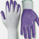 Red Steer Nitrile Palm Gardening Gloves Purple White Medium 10 Pairs Women