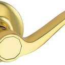 Design House Scroll Dummy Door Lever, Polished Brass, 6.375 in x 1.88 in x 2.625 in, 775338