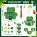 Motipuns 30 Pcs St Patrick Day Shamrock Craft Kit Color Your Own Shamrock Hanging Ornaments Saint Patty's Day Party Gift for Spring Sunday School Activity Supplies Irish Christian Home Wall Decor