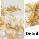 JAKAWIN Gold Hair Clip Gold Flower Wedding Hair Piece Crystal Bridal Hair Accessories for Women