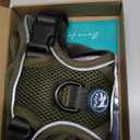 PoyPet Reflective Soft Breathable Mesh Dog Harness Choke-Free Double Padded Vest with Adjustable Neck and Chest(Military Green,S)