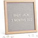 C CRYSTAL LEMON Felt Letter Board 10x10 Inch Gray 336 Letters Numbers & Symbols Changeable Message Board with Wooden Frame, Wall Mount or Stand