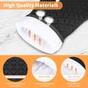Oven Mitts, Oven Gloves Heat Resistant 500F with Non-Slip Silicone Surface Pot Holders, Kitchen Mitt with Soft Cotton Lining for Baking, Cooking, BBQ, Black, 1 Pair