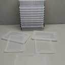 12 Pack Extra Large Pencil Box with Removable Divider, Thickened Pencil Case Bulk, Clear Crayon Marker Organizer Stackable Plastic Small Storage Containers for Pen Craft School Supplies(Grey)