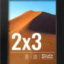 LaVie Home 2x3 Picture Frame, 2 x 3 Black Picture Frame with HD Plexiglas, 2 by 3 Display Frame 1 Pack, Classic Collection