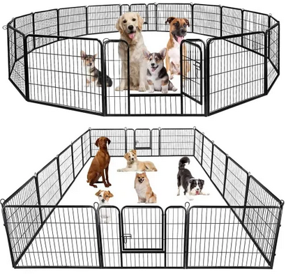 15 Panels Decorative Garden Fence with Gate, 32 in(H) X 35.4 ft(L) No Dig Dog Fence Animal Barrier Outdoor for Yard, Rustproof Metal Garden Edging and Borders, Temporary Fencing Stakes