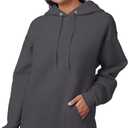 Hanes EcoSmart Hoodie, Midweight Fleece, Pullover Hooded Sweatshirt for Men (Gray, M)