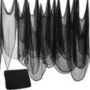 Halloween Black Creepy Cloth 500x40in Gauze Fabric Hanging Netting Cloth Decorations for Porch Doorways Table Yard Spooky Decor for Haunted Houses