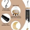 Wind Chimes for Outside - 32" Aluminum & Pine Wood Relaxing Windchimes Outdoors Unique - Large Wind Chime - Memorial Wind Chimes for Loss of Loved One - Memorial Windchimes in Memory of A Loved One (Moon)