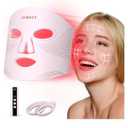 LED Face Mask Light Therapy, 4 Modes Portable Red Light Therapy for Face, 2000mAh Rechargeable Remote, Blue, Orange, 850NM Infrared & Red Light Mask, 400 LEDs, Timing Function, at Home & Travel
 3 sustainability features item is missing one eye piece
