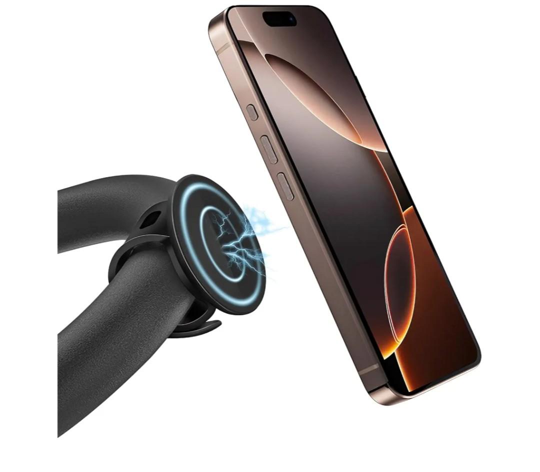 Gym Fitness MagSafe Phone Mount , Magnetic Bar Mount, Adjustable Strap, Compatible with Gym Equipment, Stroller, Shopping Cart, Exercise Bikes, Steering Wheel. for iPhone 16pro Max,15, 14, 13 Series