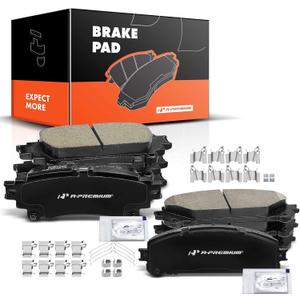A-Premium Front and Rear Ceramic Brake Pads Set Compatible with Lexus and Toyota Models - RX350, RX450h 2010-2015, Highlander 2014-2018, Sienna 2011-2018, with Hardware, 8-Pack