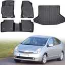 Floor Mats & Cargo Liner Compatible with Toyota Prius 2004-2009,All Weather Protection TPE, Anti-Slip Floor Mats & Trunk Mat Compatible with Prius 2004 2005 2006 2007 2008 2009 Accessories